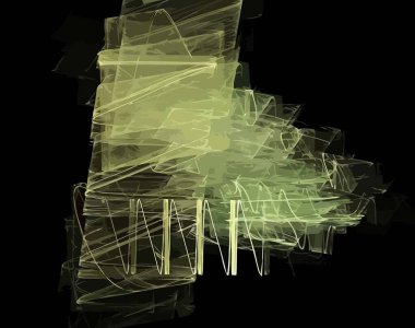 Siyah Renk Üzerine Bir Dijital Fraktal Resmi