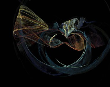 Siyah Renk Üzerine Bir Dijital Fraktal Resmi