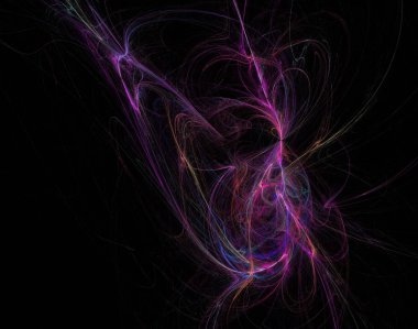 Siyah Renk Üzerine Bir Dijital Fraktal Resmi