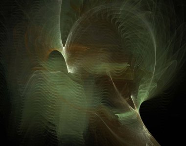 Siyah Renk Üzerine Bir Dijital Fraktal Resmi