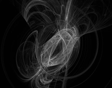 Siyah Renk Üzerine Bir Dijital Fraktal Resmi