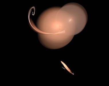 Siyah Renk Üzerine Bir Dijital Fraktal Resmi