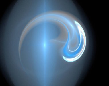 Siyah Renk Üzerine Bir Dijital Fraktal Resmi