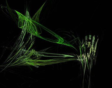 Siyah Renk Üzerine Bir Dijital Fraktal Resmi