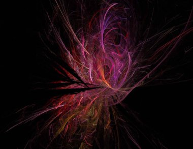 Siyah Renk Üzerine Bir Dijital Fraktal Resmi