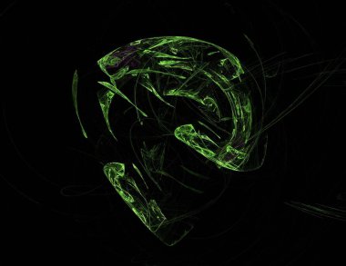 Siyah Renk Üzerine Bir Dijital Fraktal Resmi