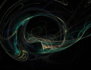 Siyah Renk Üzerine Bir Dijital Fraktal Resmi