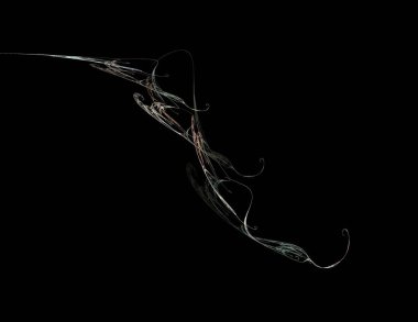 Siyah Renk Üzerine Bir Dijital Fraktal Resmi