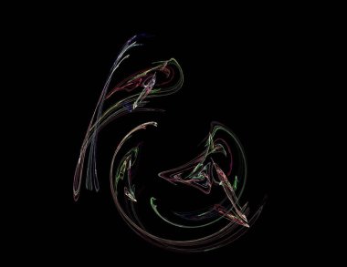 Siyah Renk Üzerine Bir Dijital Fraktal Resmi