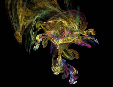 Siyah Renk Üzerine Bir Dijital Fraktal Resmi