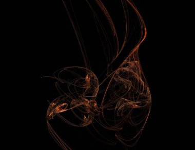 Siyah Renk Üzerine Bir Dijital Fraktal Resmi