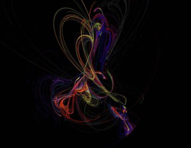 Siyah Renk Üzerine Bir Dijital Fraktal Resmi