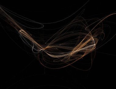 Siyah Renk Üzerine Bir Dijital Fraktal Resmi