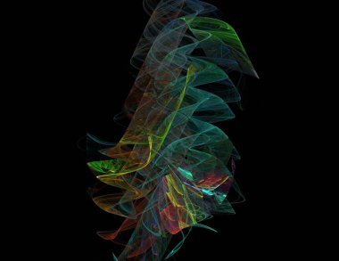 Siyah Renk Üzerine Bir Dijital Fraktal Resmi