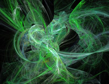 Siyah Renk Üzerine Bir Dijital Fraktal Resmi