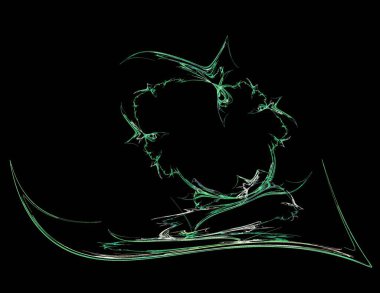 Siyah Renk Üzerine Bir Dijital Fraktal Resmi