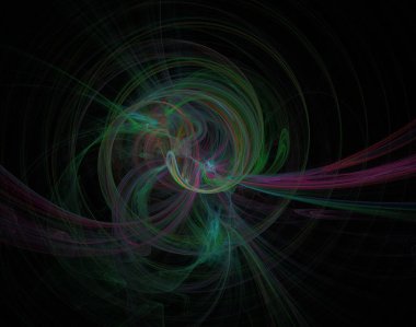 Siyah Renk Üzerine Bir Dijital Fraktal Resmi