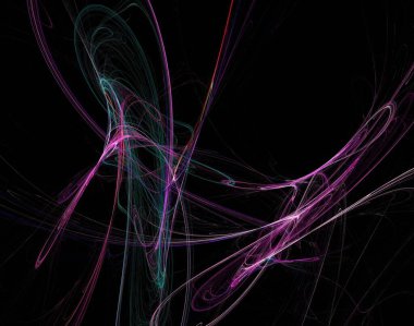 Siyah Renk Üzerine Bir Dijital Fraktal Resmi