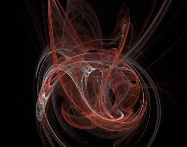 Siyah Renk Üzerine Bir Dijital Fraktal Resmi