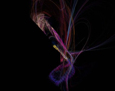 Siyah Renk Üzerine Bir Dijital Fraktal Resmi