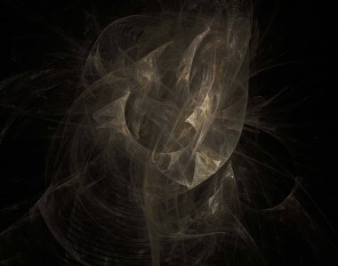 Siyah Renk Üzerine Bir Dijital Fraktal Resmi