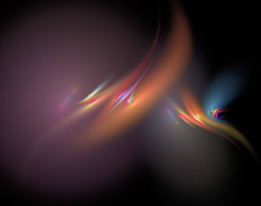 Siyah Renk Üzerine Bir Dijital Fraktal Resmi