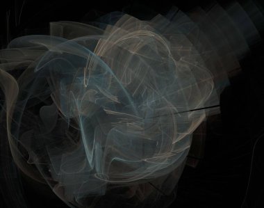 Siyah Renk Üzerine Bir Dijital Fraktal Resmi