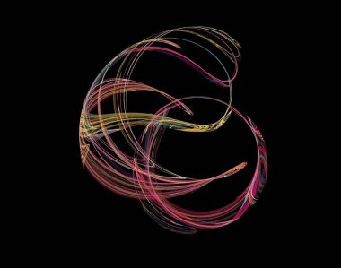 Siyah Renk Üzerine Bir Dijital Fraktal Resmi