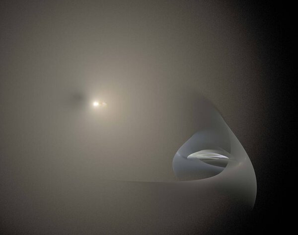 изображение одного цифрового фрактала на черном цвете