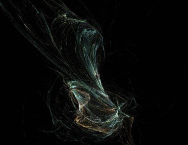 Siyah Renk Üzerine Bir Dijital Fraktal Resmi