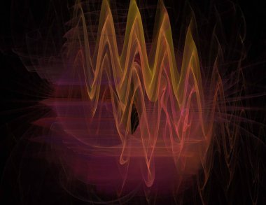 Siyah Renk Üzerine Bir Dijital Fraktal Resmi