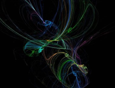 Siyah Renk Üzerine Bir Dijital Fraktal Resmi