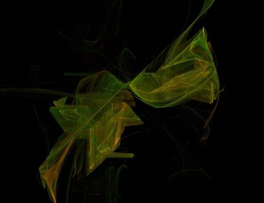 Siyah Renk Üzerine Bir Dijital Fraktal Resmi