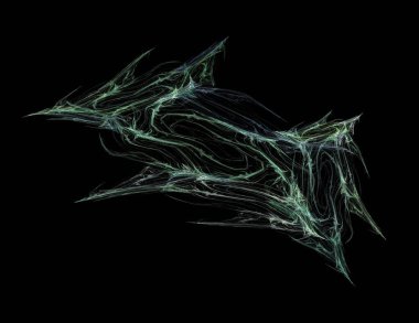 Siyah Renk Üzerine Bir Dijital Fraktal Resmi