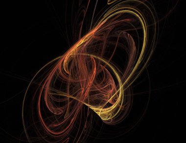 Siyah Renk Üzerine Bir Dijital Fraktal Resmi