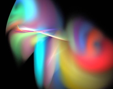 Siyah Renk Üzerine Bir Dijital Fraktal Resmi