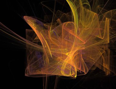 Siyah Renk Üzerine Bir Dijital Fraktal Resmi