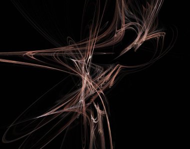 Siyah Renk Üzerine Bir Dijital Fraktal Resmi