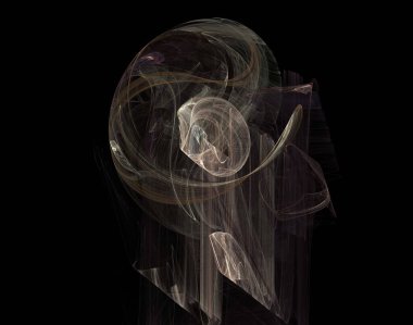 Siyah Renk Üzerine Bir Dijital Fraktal Resmi