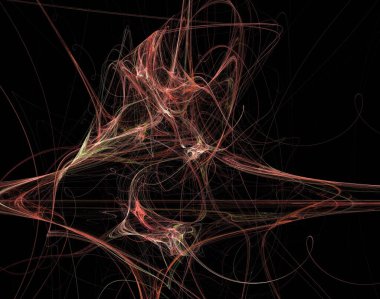 Siyah Renk Üzerine Bir Dijital Fraktal Resmi