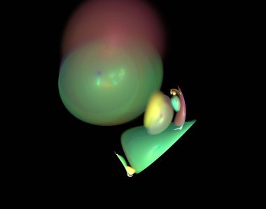 Siyah Renk Üzerine Bir Dijital Fraktal Resmi