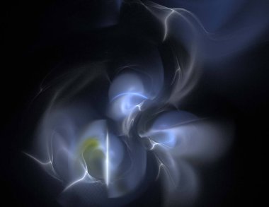 Siyah Renk Üzerine Bir Dijital Fraktal Resmi