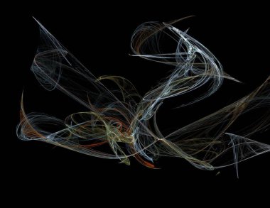 Siyah Renk Üzerine Bir Dijital Fraktal Resmi