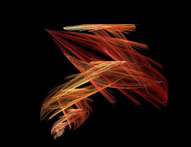 Siyah Renk Üzerine Bir Dijital Fraktal Resmi