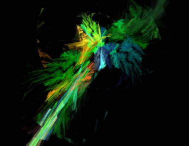 Siyah Renk Üzerine Bir Dijital Fraktal Resmi