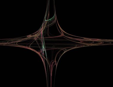 Siyah Renk Üzerine Bir Dijital Fraktal Resmi