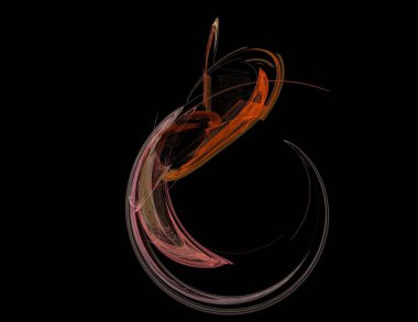 Siyah Renk Üzerine Bir Dijital Fraktal Resmi