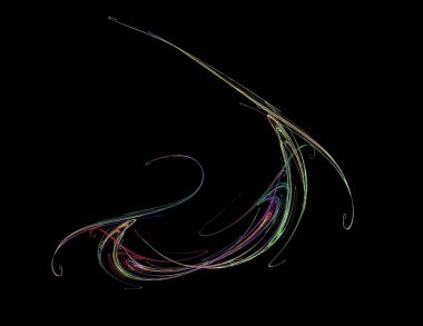 Siyah Renk Üzerine Bir Dijital Fraktal Resmi