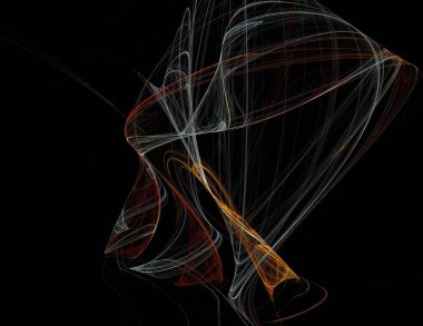 Siyah Renk Üzerine Bir Dijital Fraktal Resmi