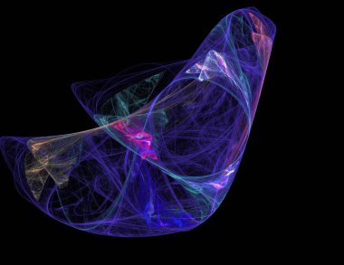 Siyah Renk Üzerine Bir Dijital Fraktal Resmi